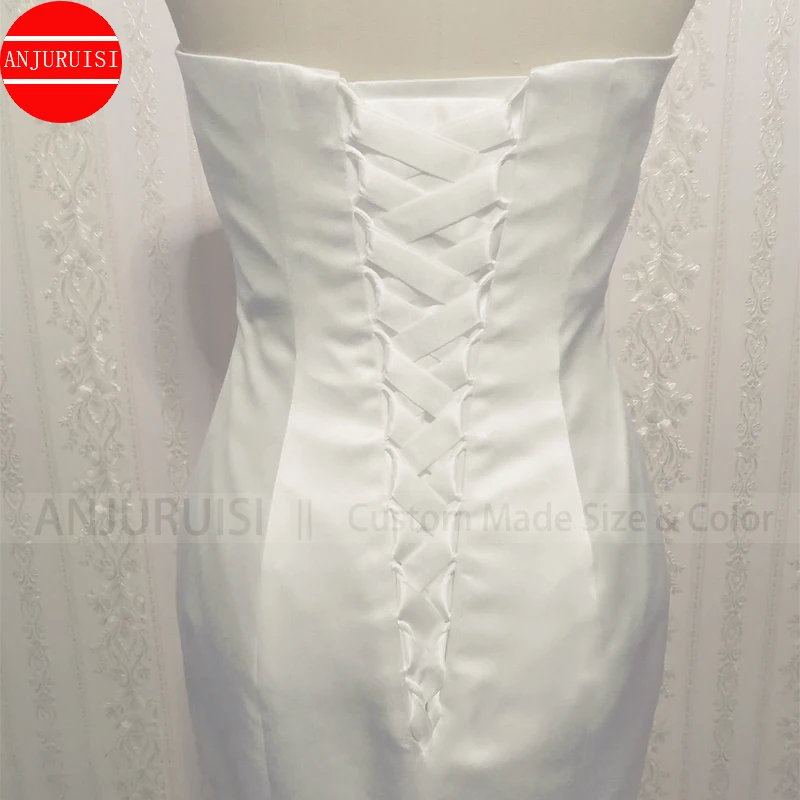 Simple White Satin Wedding Dresses For Women 2022 Bride Gown Sweetheart Mermaid Vestido De Novia Cheap Suknia Ślubna Lace Up