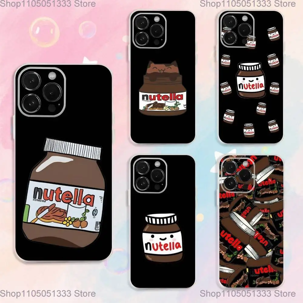 

N-Nutella Chocolate Phone Case For iPhone 16,15,14,13,12,11 Plus,Pro,Max,XR,XS,Plus,E,SE4,Mini Transparent Cover
