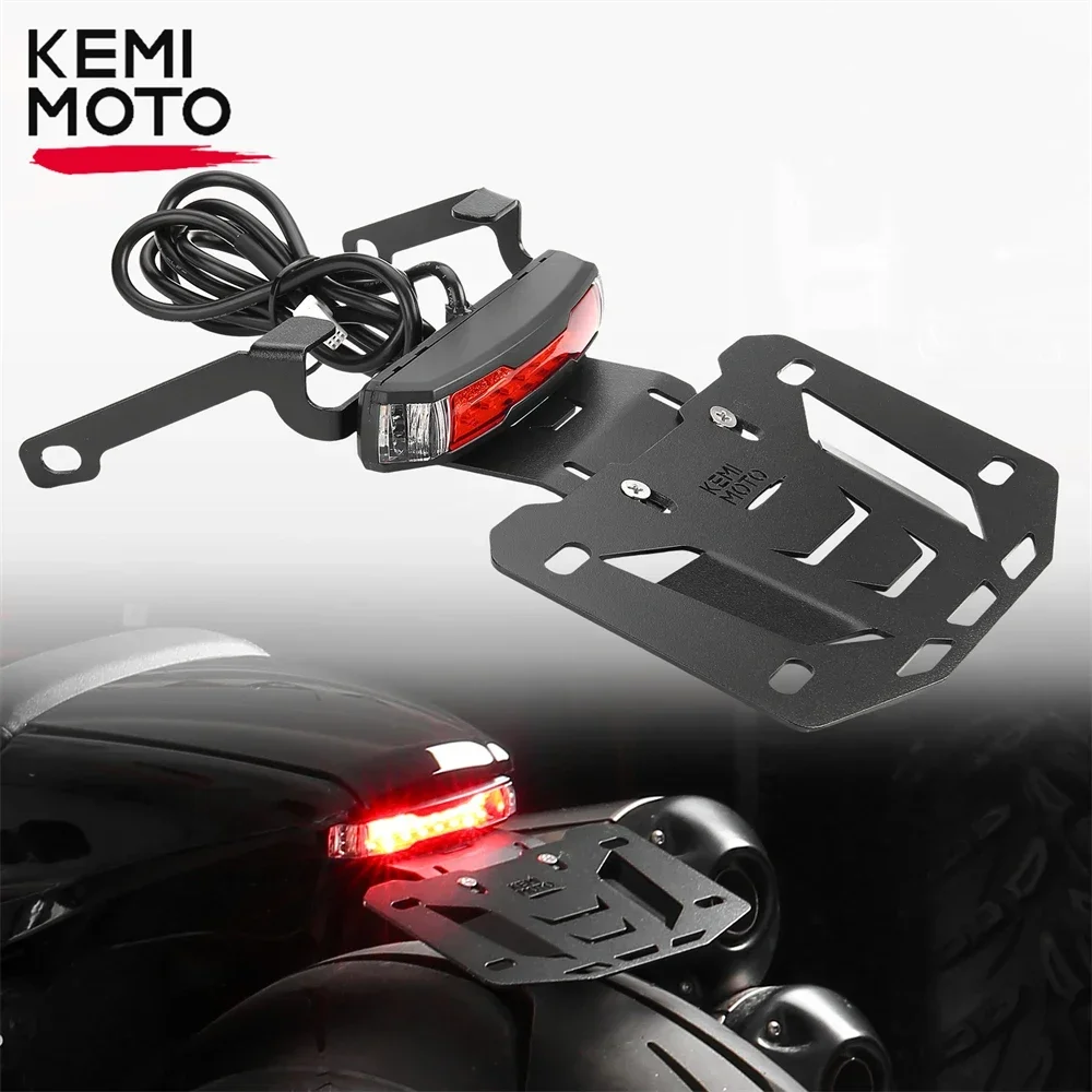 

KEMIMOTO Motorcycle License Plate Bracket with LED Light for Sportster S RH1250 2021-2023 Fender Tail License Plate Holder Kit