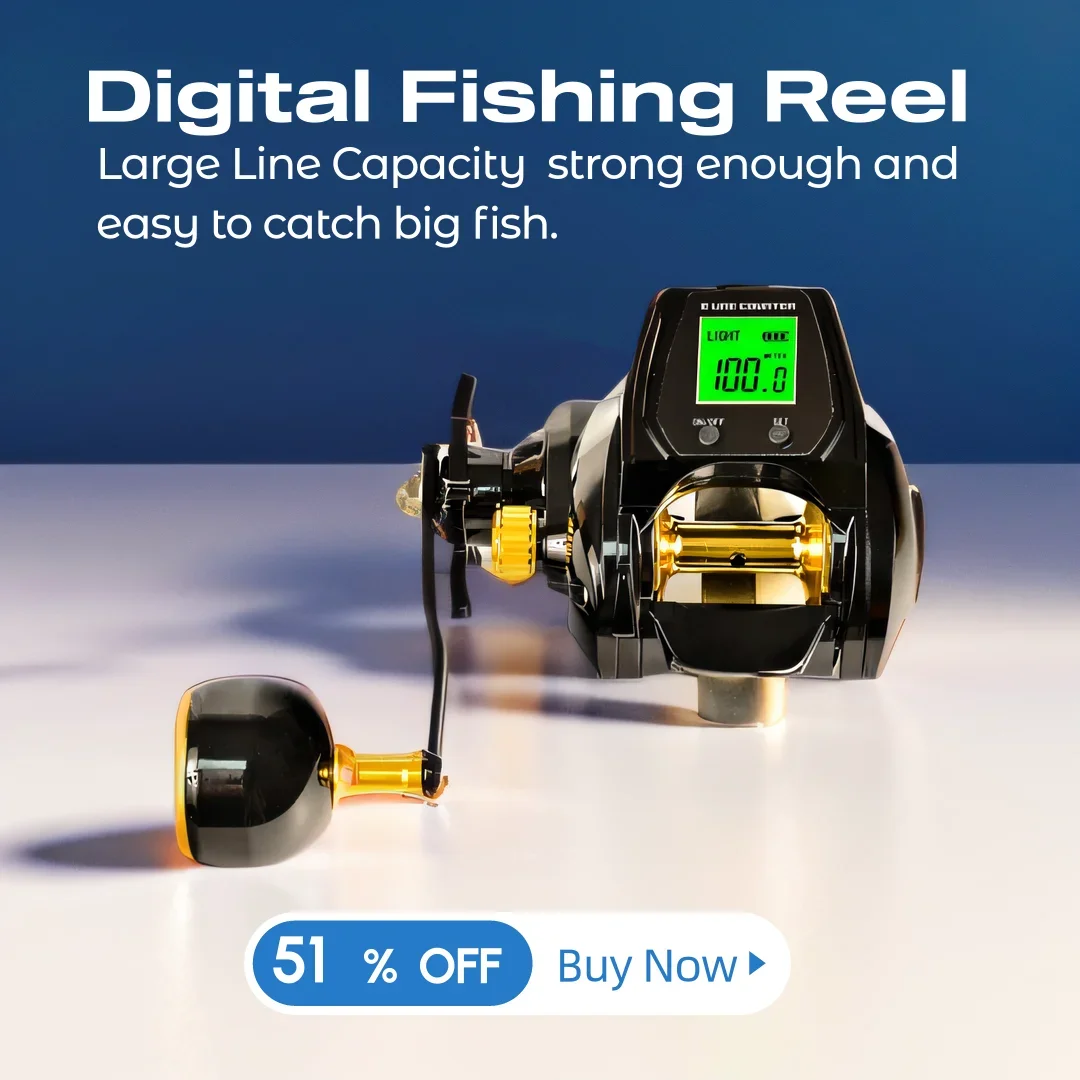 

FISHIX electric counting wheel digital display reel long-distance fishing reel bearing 7+1, speed ratio 6.3:1, brake force 12KG
