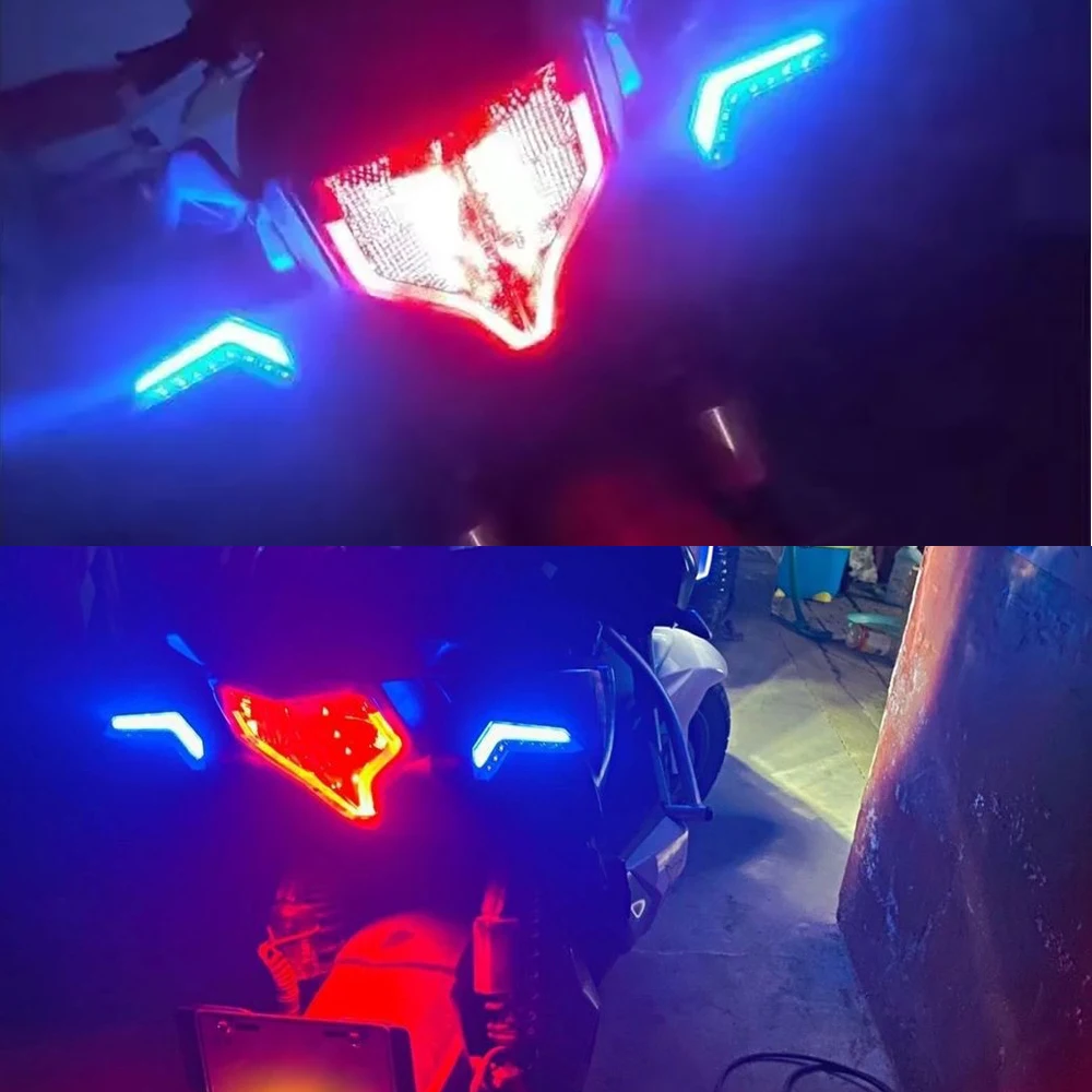 1Pair L Shaped Motorcycle LED Turn Signal Light Flowing Flash Daytime Running Indicator Lamp DRL Driving Motorbike Taillight