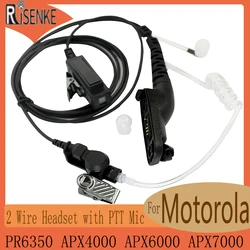 Auricolare RISENKE per Motorola XPR7550E,XPR6550,XPR75502,PR6350,APX4000,APX6000,APX7000 Walkie Talkie, auricolare a 2 fili con microfono PTT