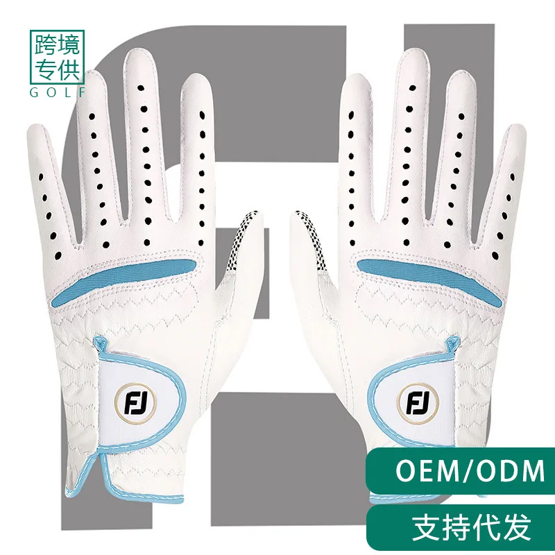 【Cross-Border】Golf Gloves Women's Sheepskin Wear-Resistant Gloves Sports Comfortable GolfBall Gloves Non-Slip