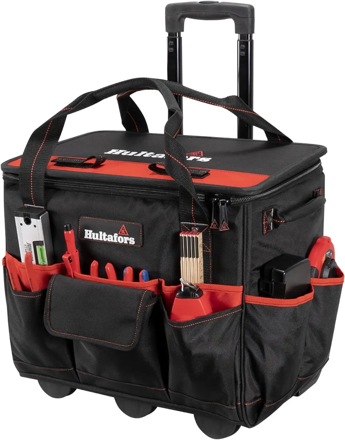 

Hultafors Work Gear HT5572 Roller Tool Bag, 16 Pockets, Heavy Duty Ballistic Polyester Tool Carrier, Heavy Duty Threaded Wheels