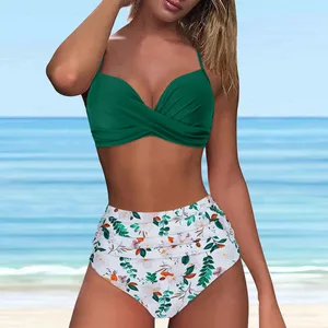 Set of female high waist bikini, padded swimsuit, riched swimsuit, push up swimsuit, 2022 11 Main Sales Bikini with Bunda Fill - №10