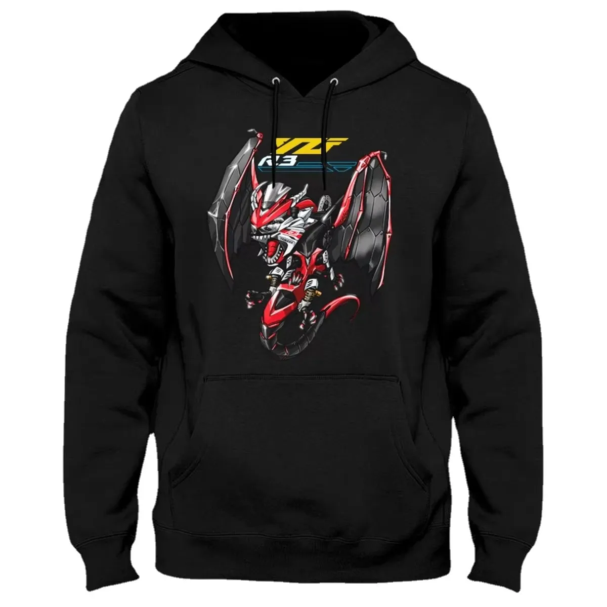 Classic Japanese Motorcycle YZF R3 Dragon Inspiration Pullover Hoodie Comfortable Cotton Casual Mens Sweatshirt Rider Streetwear