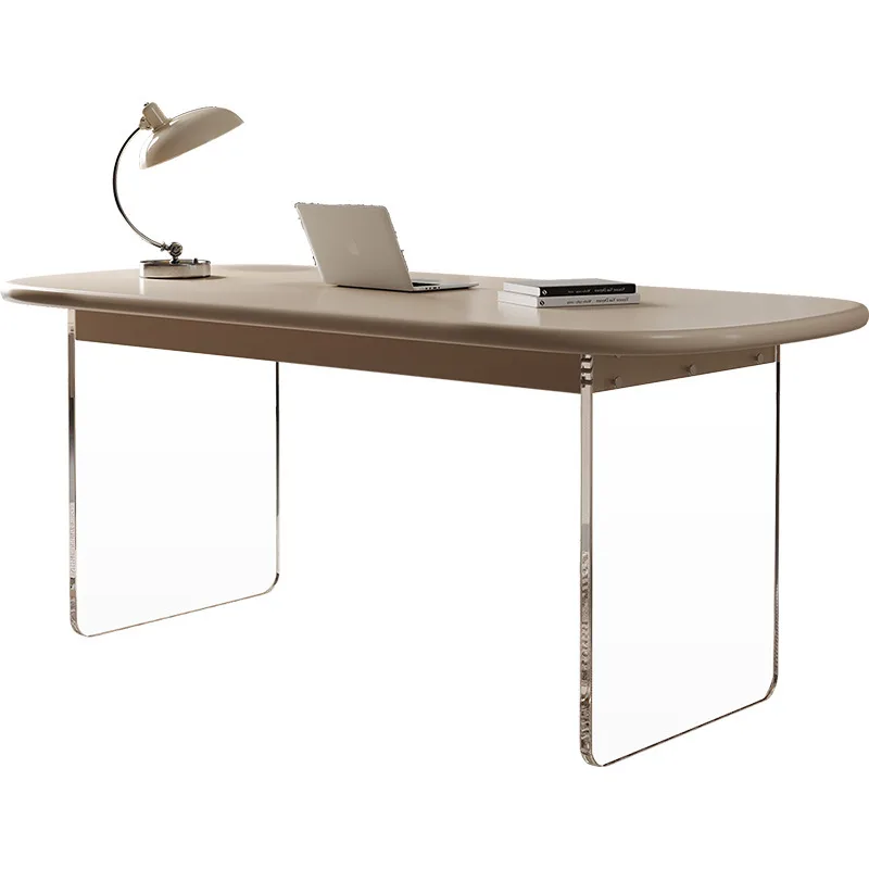 Desk Cream Wind Solid Wood Desk Nordic White Suspended Acrylic Computer Desk Study Worker