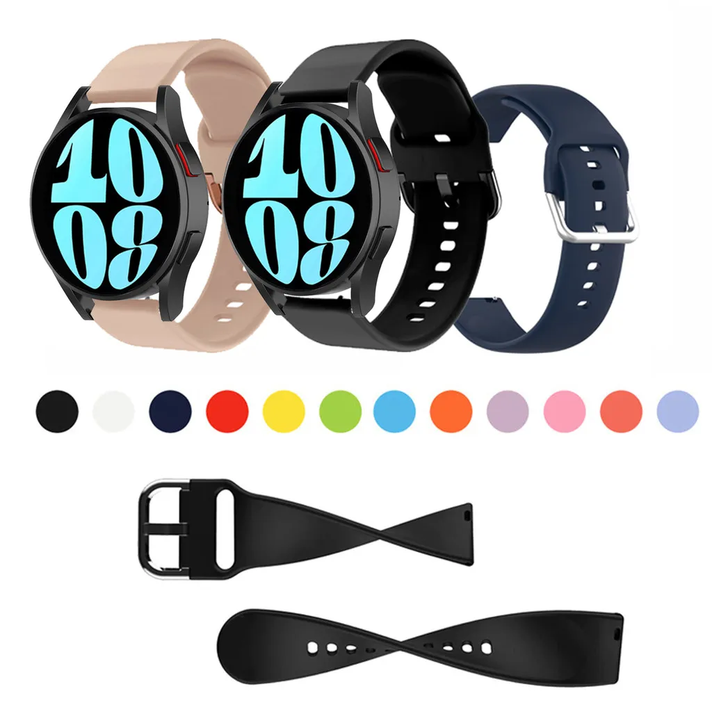 Soft Silicone Strap for Samsung Galaxy Watch FE 7 6 5 4 /Active 2 /Watch5 Pro/Watch6/watch4 classic 42mm Smart Wtach Wrist Band