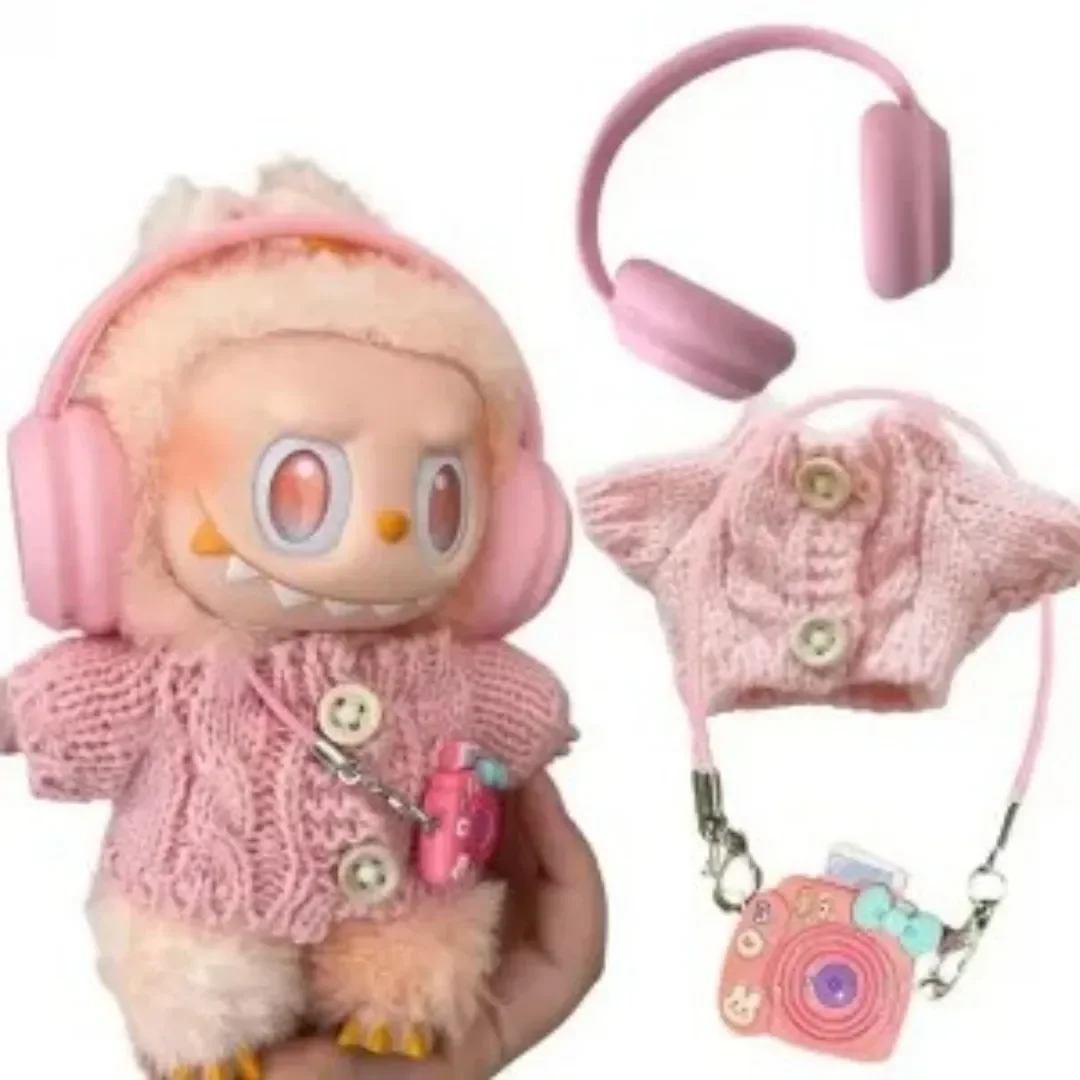 

Одежда для куклы Labubu 17 см, модная толстовка с капюшоном, аксессуары для кукол, клетчатый комбинезон в стиле допамина, комплект футболок, Ropa Labubu