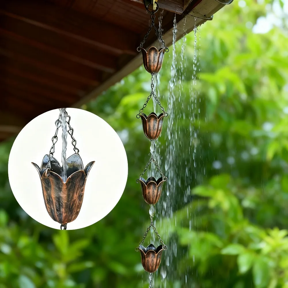 Water Supply Chain Decoration Outdoor Rain Chain Metal Japanese Style Eaves Drainage Chains Villa Courtyard Rain Chains