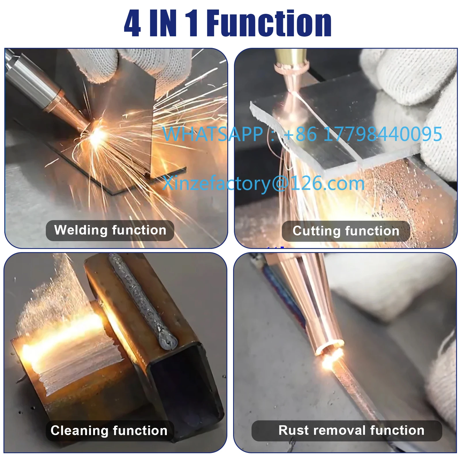 Customizable 3000W 4 IN 1 Fiber Laser Welding Cutting Cleaning Soldering Machine