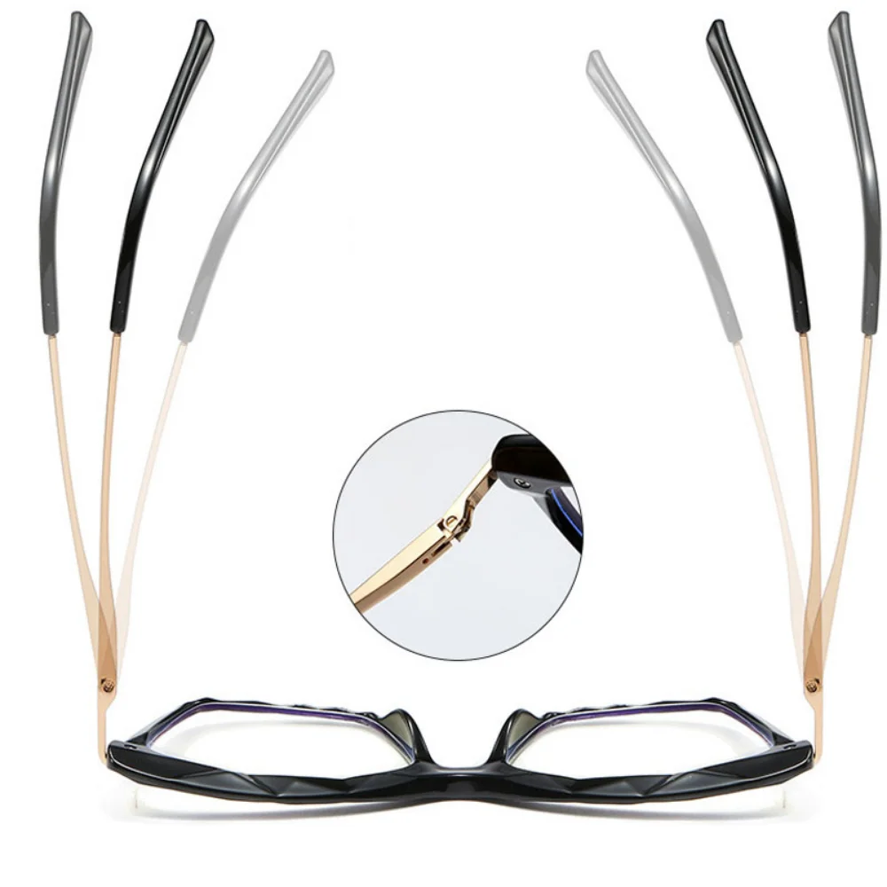 2020Square Women reading Glasses Frame Crystal Multi-section Brand Design Optical Computer oculos Glasses gafas de lectura mujer image 6