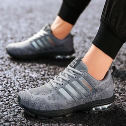 Cushion Men Sport Shoes Breathable Mesh Lace-up Sneakers Outdoor Light Non-slip Gym Trainers Walking Jogging Flats Big Size