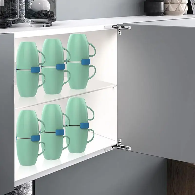 Coffee Cup Organizer Expandable Stackable Storage Solution 6pcs Cabinet Shelf Adjustable Mug Stacker Expandable Stackable