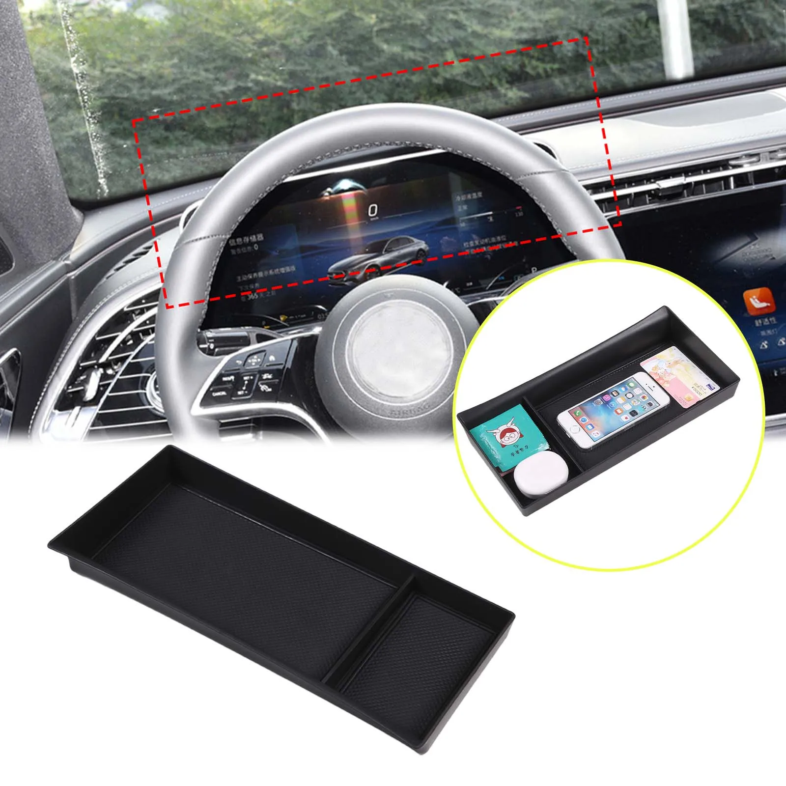 Bildschirm Hinten Organizer Fach Für Mercedes Benz E Klasse W214 2024 2025 Center Konsole Dashboard Lagerung Box Auto Innen Zubehör