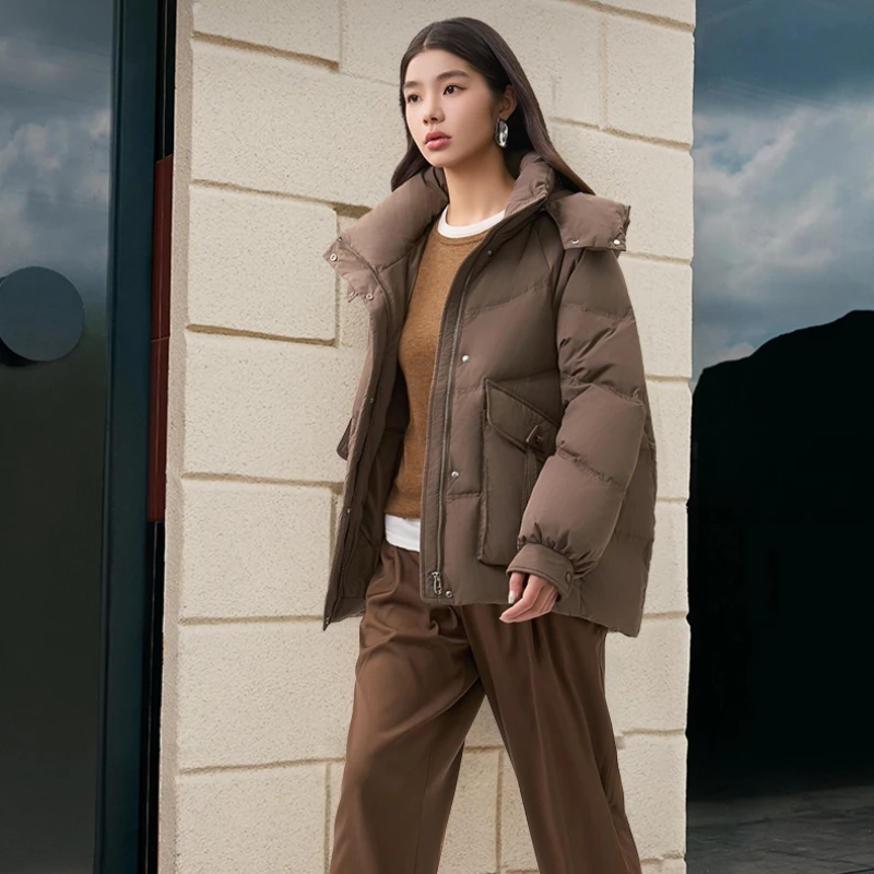 

Chericom женский пуховик 2029, новая зимняя коллекция, пуховики с воротником-стойкой и капюшоном, теплая женская однотонная одежда для поездок на работу Y309132Y