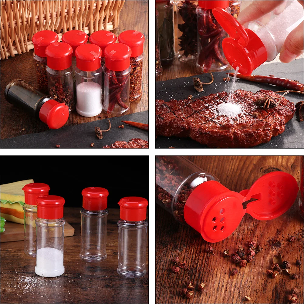 

40Pcs Plastic Seasoning Bottles Transparent Kitchen Storage Containers Pepper Spice Salt Jars Plastic Pepper Jar
