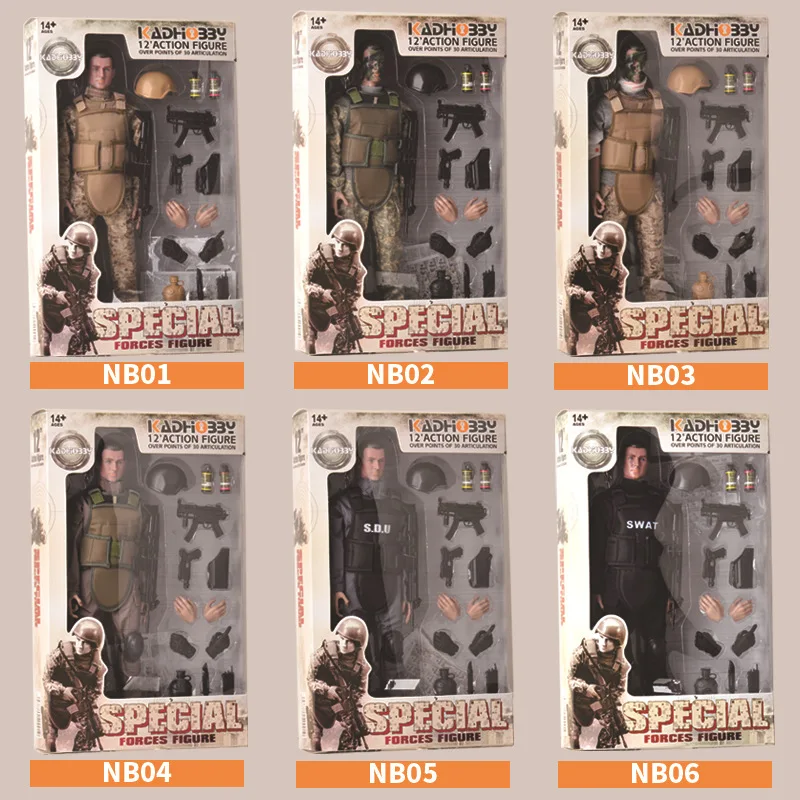 

1/6 Scale NB01A NB02A NB03A NB04 NB05 Combat Swat Police Soldier ACU Forces Figure Model Action Figure Toys Collection Dolls Fan