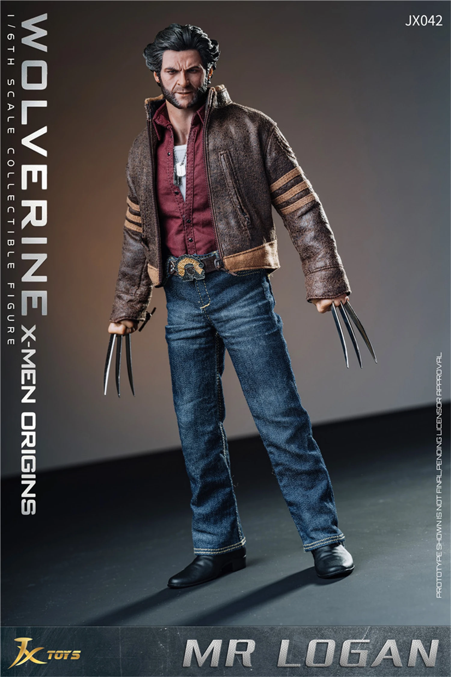 1/6 JXTOYS-042 Young Logan Hugh Jackman Jacket Suit Action Figure 12inches Full Set Collection Model Toys