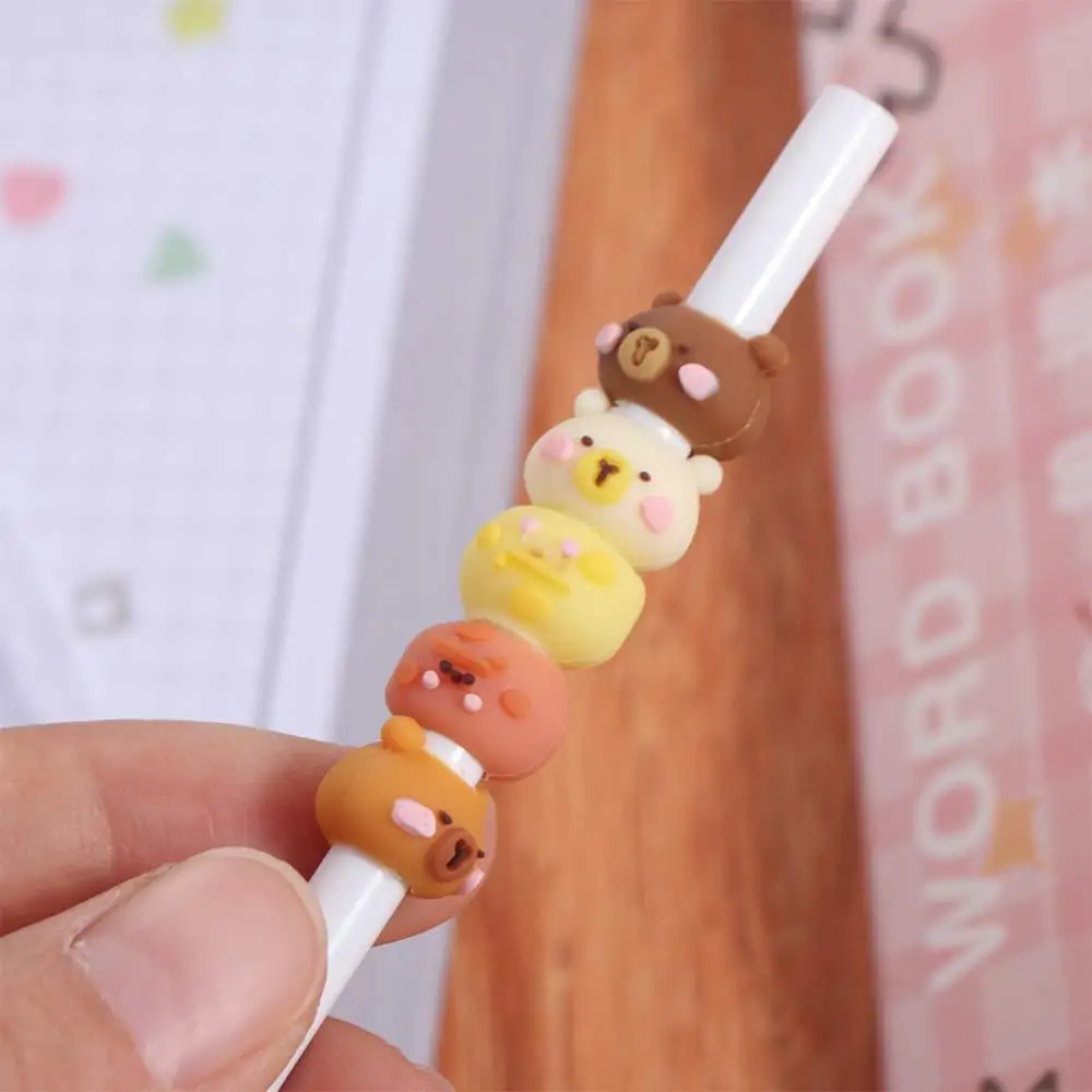 Creative Interesting Capybara Gel Pen Writing Aesthetic Cute Beads Pen Black Ink Kawaii 0.5mm Gel Pen Kids