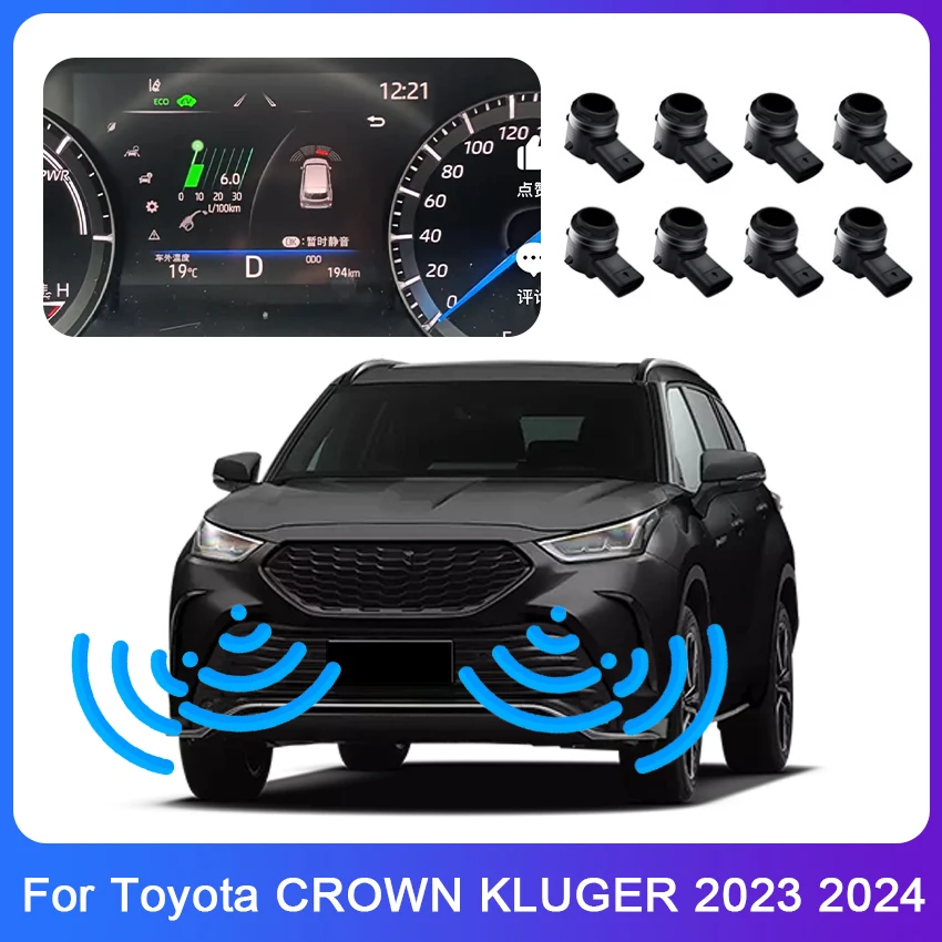 

New! Car Parking Sensor Reverse Backup Radar Beep Show Distance on Display Sensor Video System For Toyota CROWN KLUGER 2023 2024