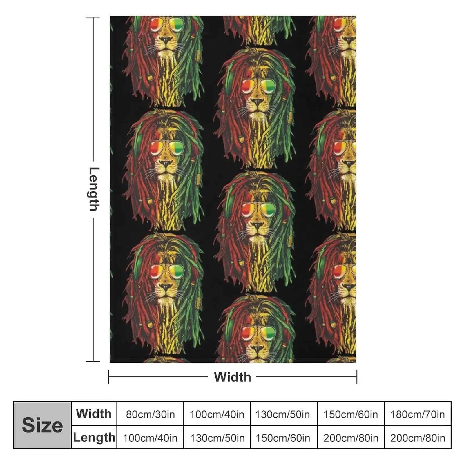 Rastafari Lion Reggae Lover Throw Blanket Bed Large heavy to sleep Blankets