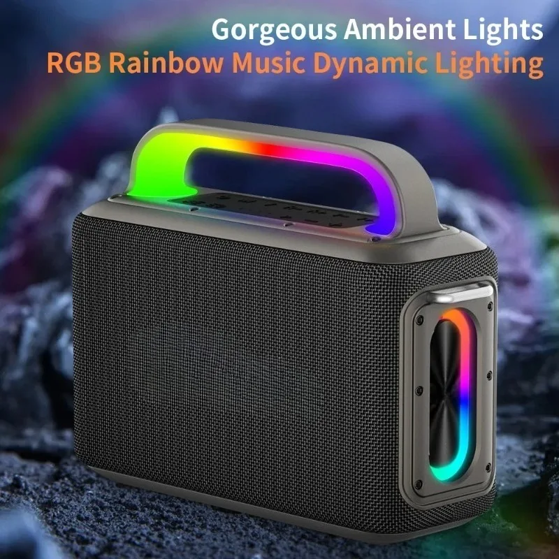 X13 2025 New 200W Karaoke Machine Portable Wireless Speaker 2 Wireless Microphones 6.5m Aux RGB LED Karaoke Speaker Bass