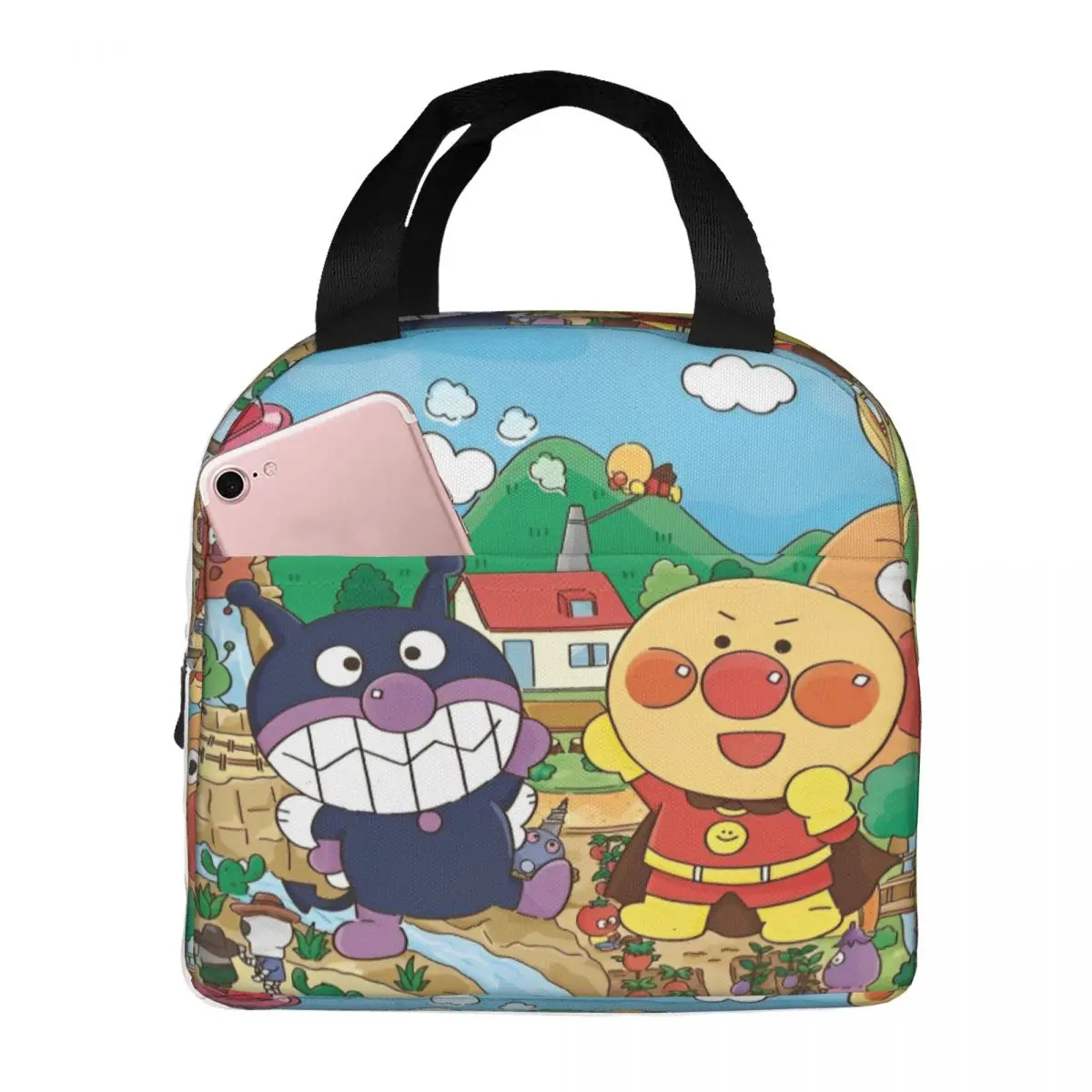 

Anpanman Japanese Comic Insulated Lunch Bag Food Bag Reusable Thermal Cooler Lunch Boxes For Work