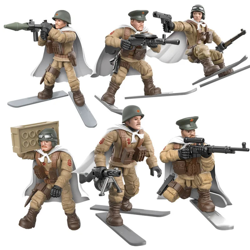 Ww2 Military Soviet Union Troops Batisbrick Mega Building Block World War Army Forces Action Figures Weapon Brick Toy for Gifts