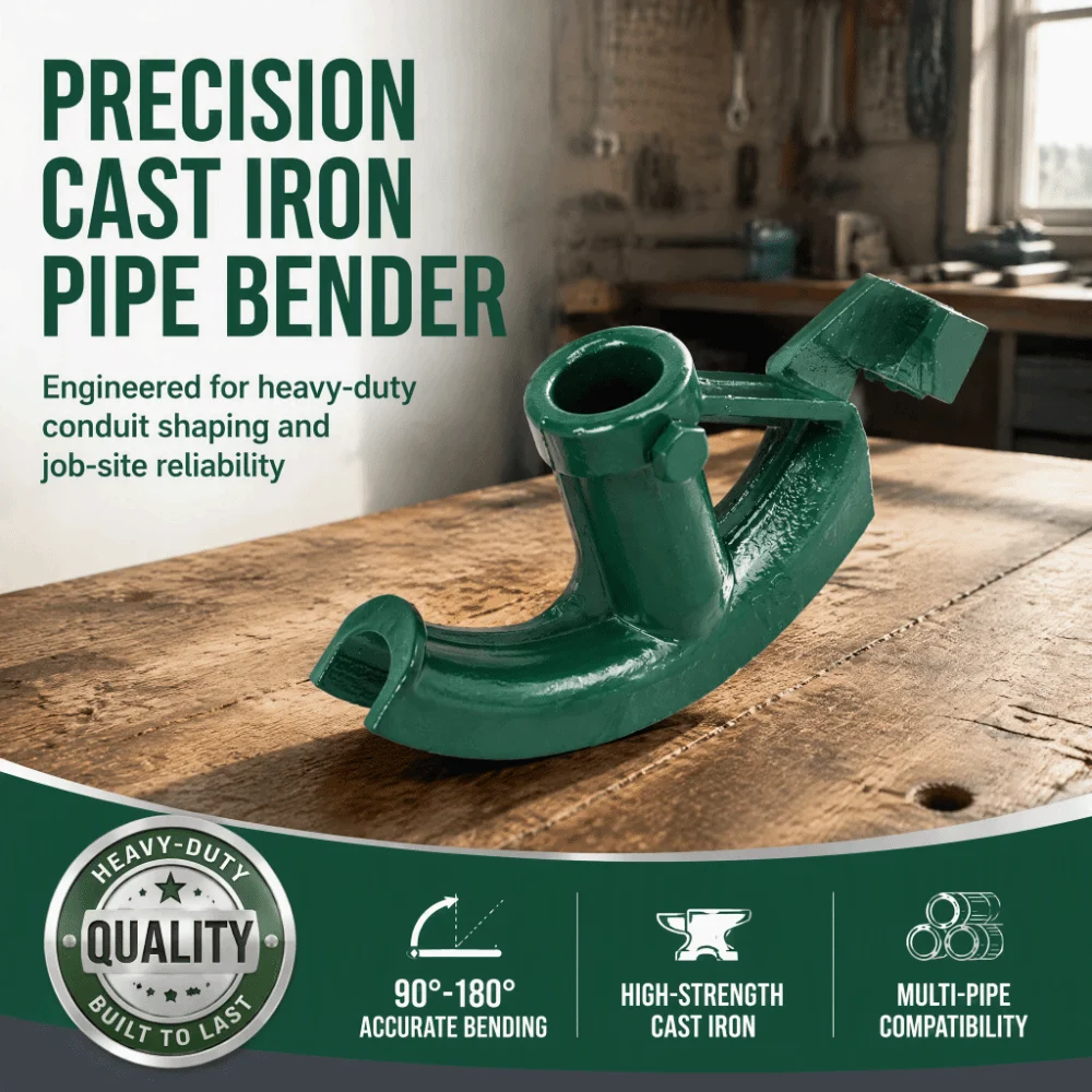 Cast Iron Construction Pipe Bender Tool 3/4 Inch Capacity Fast Bending Action Wire Bending Tool Labor-Saving Design
