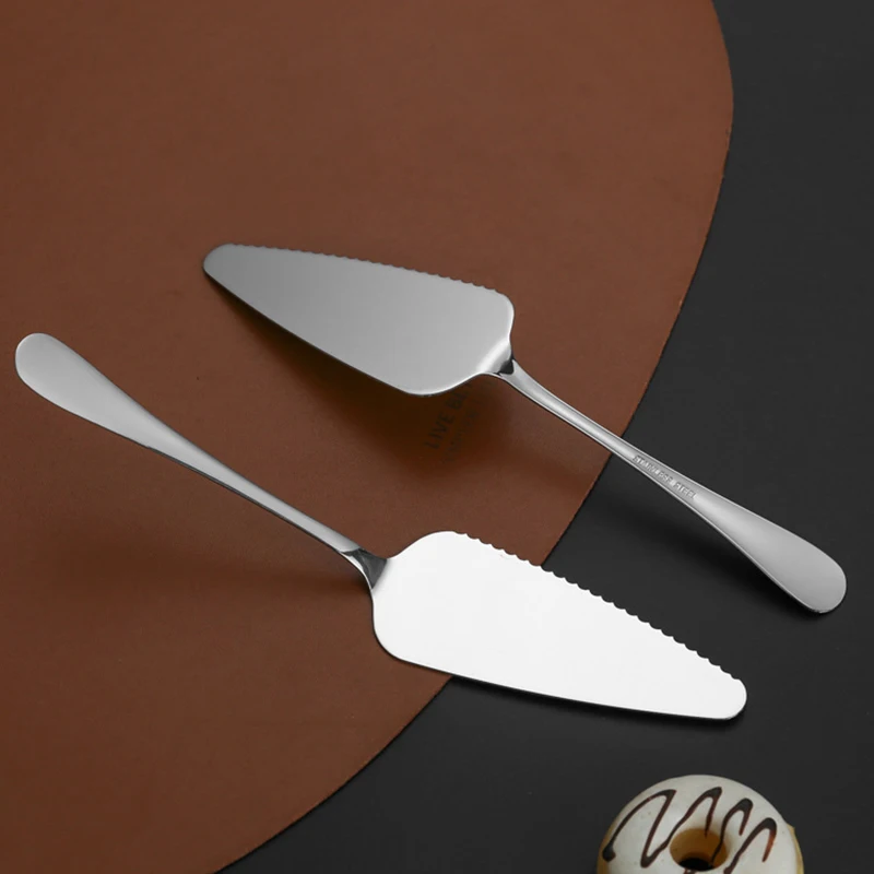 2Pcs Stainless Steel Cake Pizza Shovel Wedding Birthday Cake Slicer Cutter Pastry Decorating Tool Bakeware Cream Spatula Divider