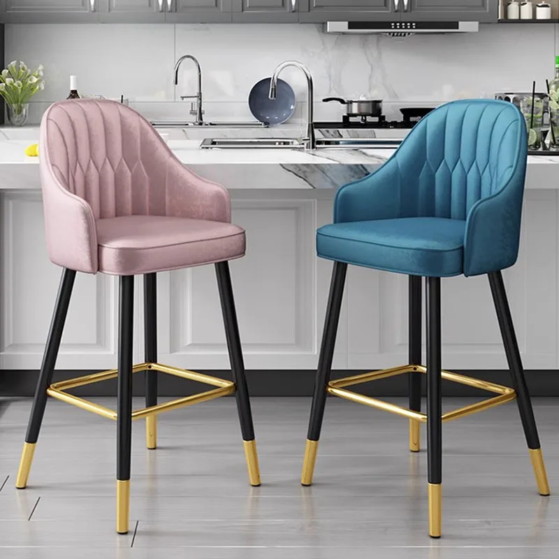 

Pu Leather Dining Room Bar Stool Modern Luxury Beautiful Blue Bar Stool High Quality Confort Taburetes De Bar Home Furniture