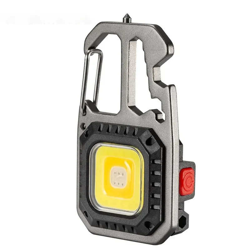 Portable Mini Flashlight Keychain Rechargeable Small LED Keychain with Dot Screwdriver Suitable for Camping and Outdoor Hiking