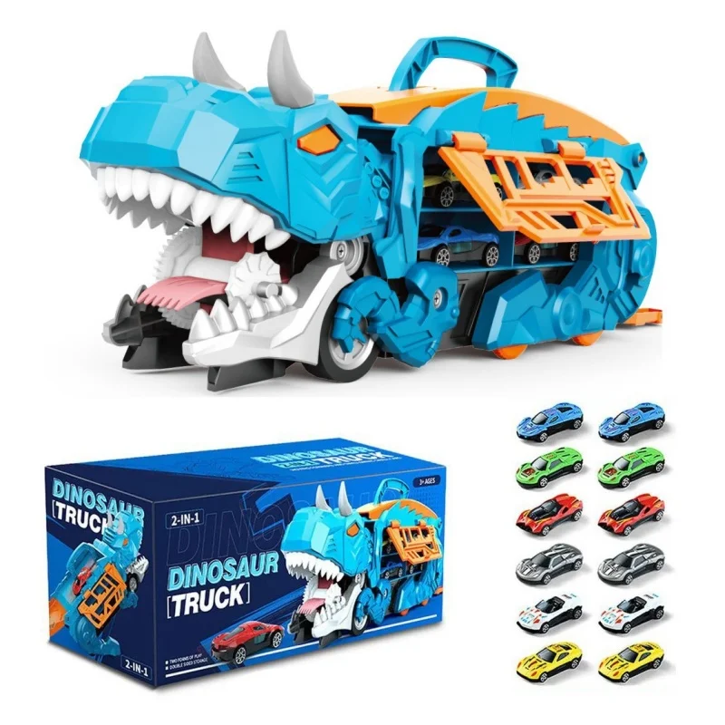 

Dinosaur Themed Alloy Car Catapult Sliding Track Game Slide Children's Educational Puzzle Toy Sensory Car Storage Christmas Gift
