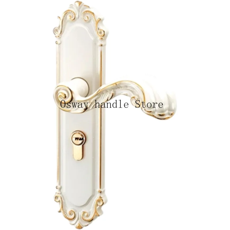 European style Mute Room Door Lock Handle Fashion Interior Door Knobs Lock Luxurious Anti-theft Gate Lock Furniture Hardware