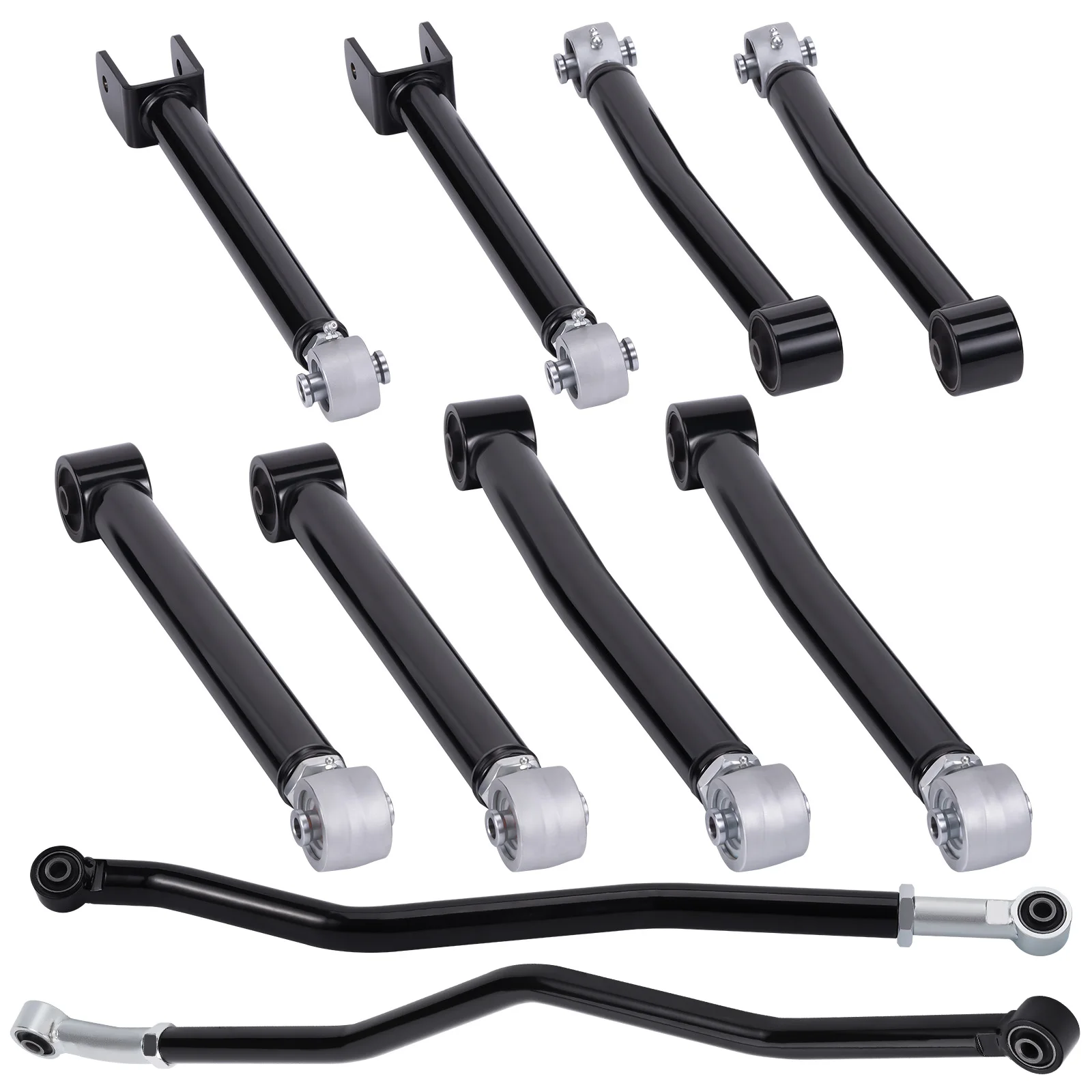 1 set Complete Front & Rear Control arms + Track Bars for Jeep Wrangler JK 2007-2018