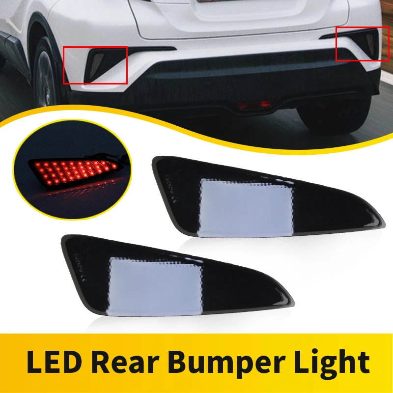 

2PC OEM 81910F4010 For Toyota C-HR 2016-2018 Smoked/Red LED Tail Light Rear Bumper Stop Brake Light 12V For Toyota Yaris 2020-up
