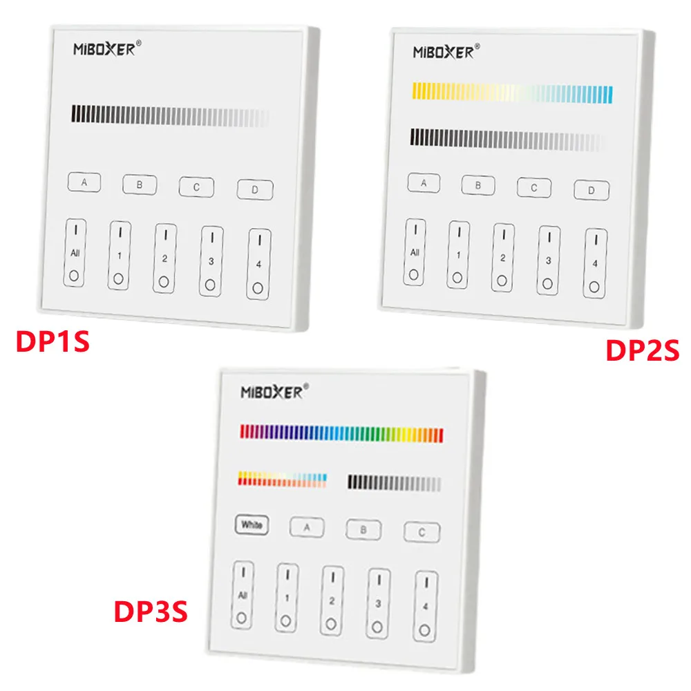 

Miboxer DALI Power 86 Touch Panel Dimming Controller DP1S DP2S DP3S for Single Color CCT RGB RGBW RGB+CCT LED Strip Light Lamp