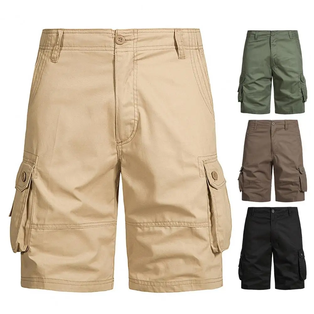 Herren Cargo Shorts leichte atmungsaktive Sports horts vielseitige Herren Cargo Shorts elastische Taille Multi-Pocket für den Sport