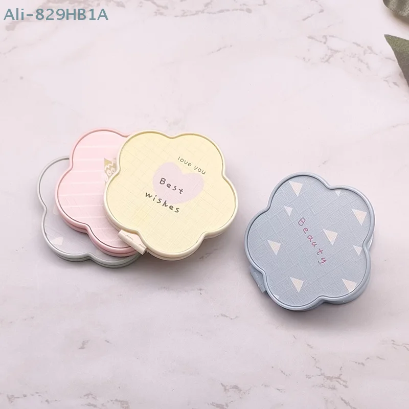 Foldable Makeup Mirror Mini Flowers Makeup Vanity Mirror Portable Hand Mirrors Double-Side Compact Mirror Pocket Cosmetic Mirror