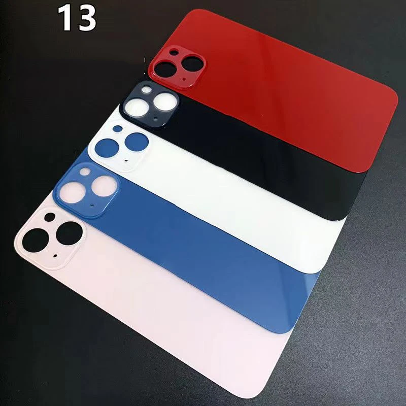 10Pcs large hole Back Glass For iPhone 11 12 Mini 13 14 15 Plus Pro Max Rear Battery Cover Replacement