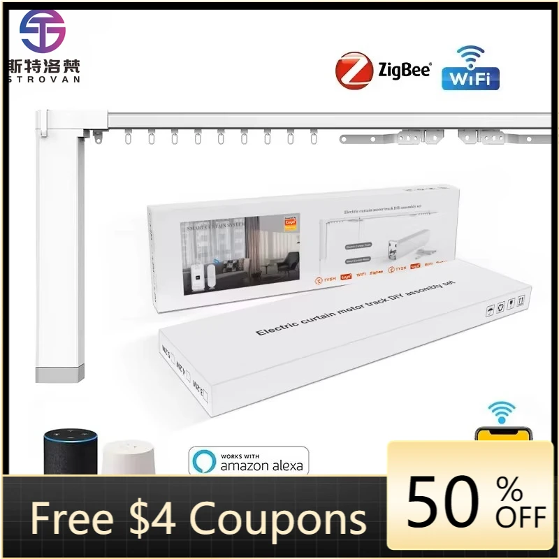 

ZXHK Smart Home Automatic Curtain Control System Remote Control Electric Motorized Curtain Opener