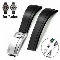 Rubber Watch Strap for Rolex GMT Daytona Submariner Diver Silicone Watch Band Replacement Green Water Ghost 20mm Bracelet Belt