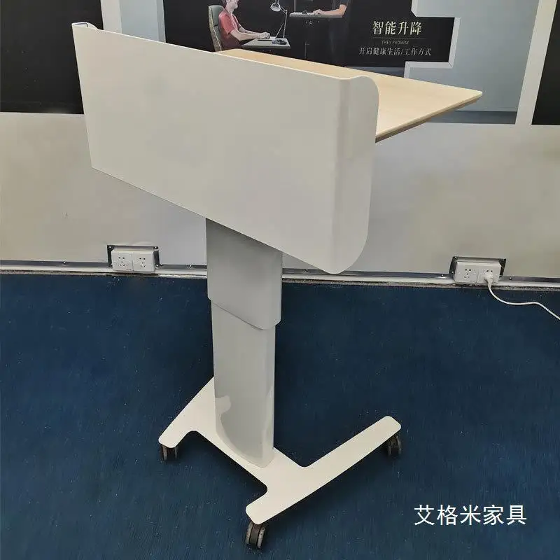 Smart Classroom Mobile Lifting Lecture Platform Intelligent Standing Computer Desk Training Conference Speech Operating Desk No