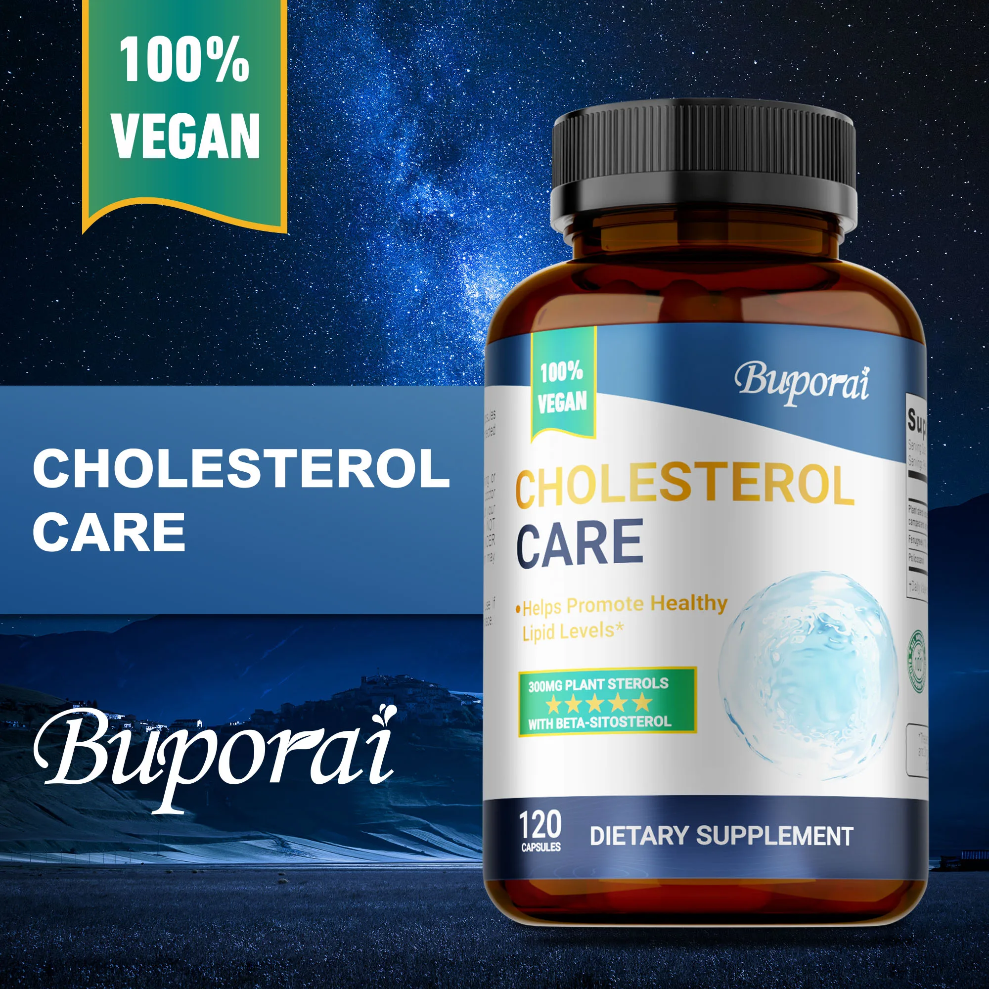 

Cholesterol Care Supplement - Adrenal Health, Lowers Cholesterol, Reduces Anxiety and Stress, Promote Heart Health, Boost Immune