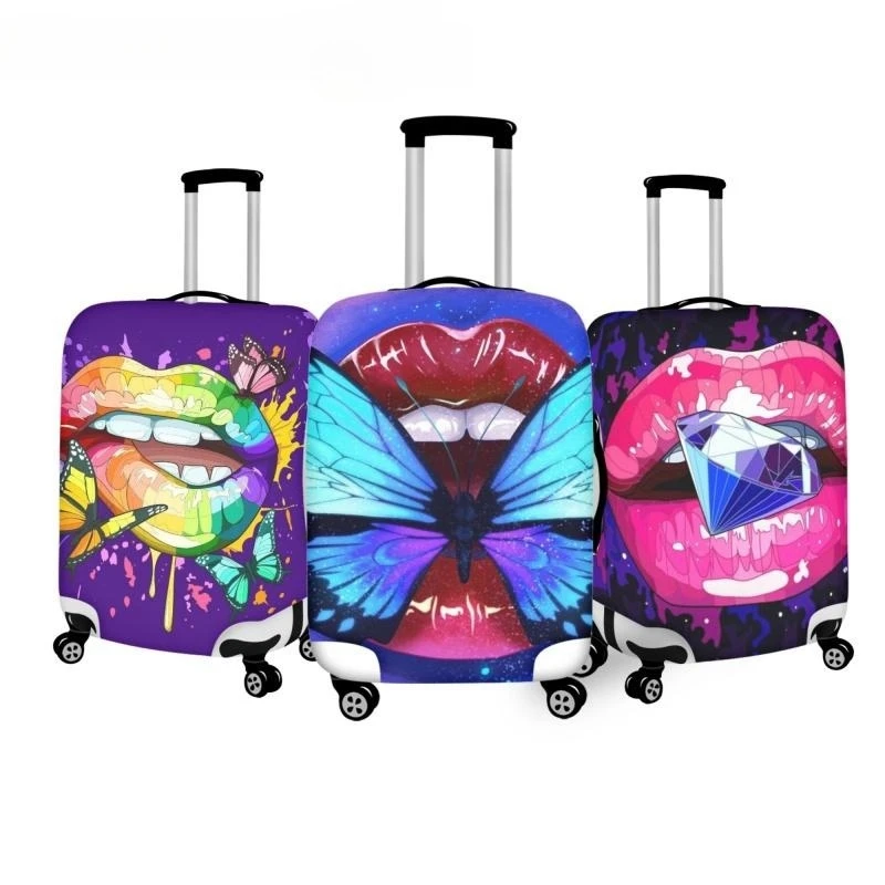 Creative Lip Design Luggage Cover Elasticity Suitcase Protective Covers for Travelling Anti-Dust Basic Accessories for 18-32inch