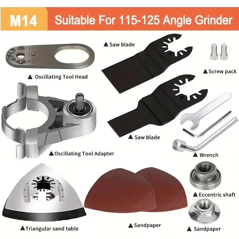 

Universal Angle Grinder Conversion Head M10 M14 Adapter for 100 125mm Oscillating Saw Blade Power Tool