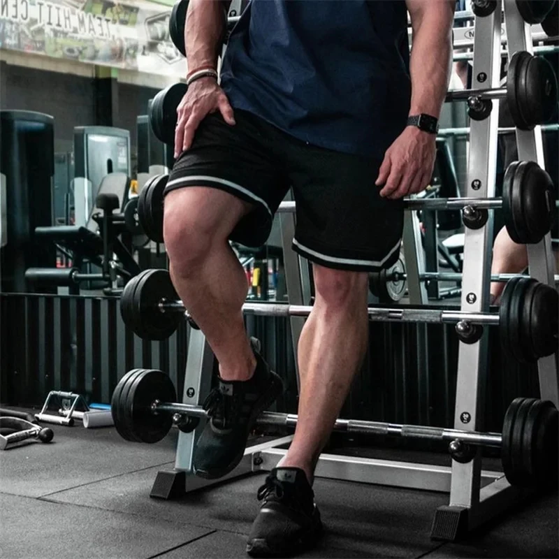 

Летние тренировочные шорты для спортзала, мужские дышащие шорты для фитнеса, фитнеса, спорта, свободные спортивные штаны для бега, мужские шорты