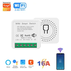 Tuya WiFi Smart Switch 2 Way Control Breaker Relay Module 220V 110V 16A Smart Life APP Voice Control Work with Alexa Google Home