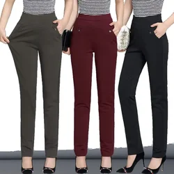 Nuovo y2k autunno Plus Size pantaloni da donna moda tinta unita Skinny pantaloni elastici a vita alta Fit Lady Pants set abbigliamento donna